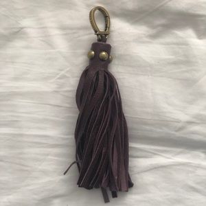 Etienne Aigner Pebbled Tassel Key Fob
